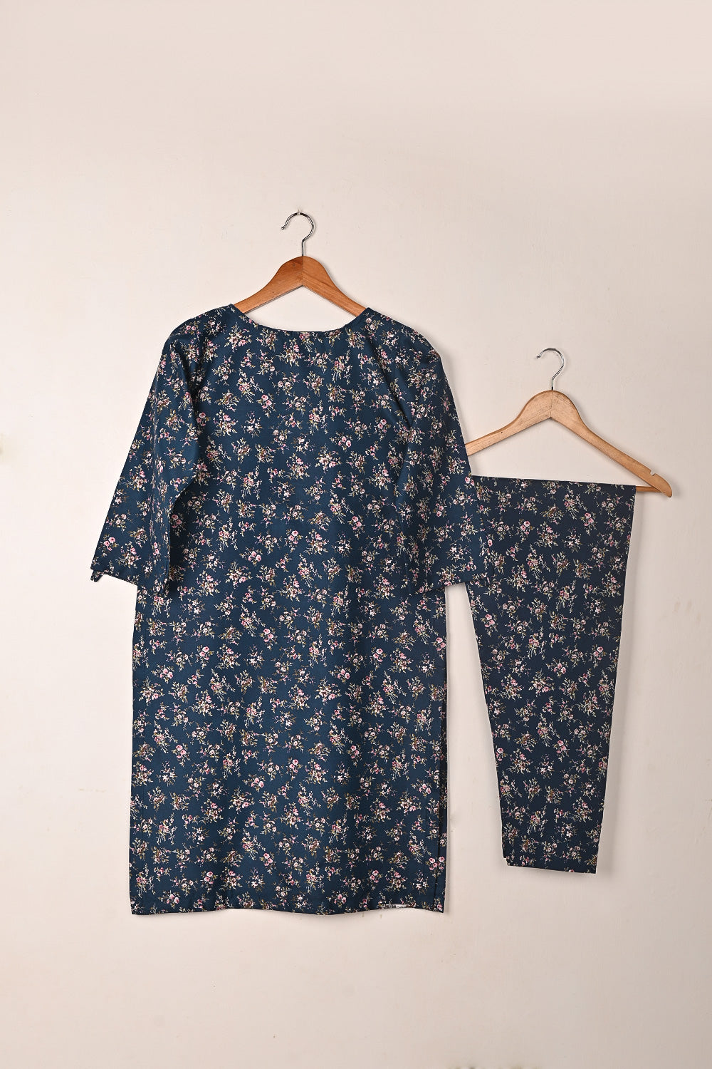 STP-244B-Navy Blue - 2Pc Ready to Wear Digital Pre Print Co-Ord Set
