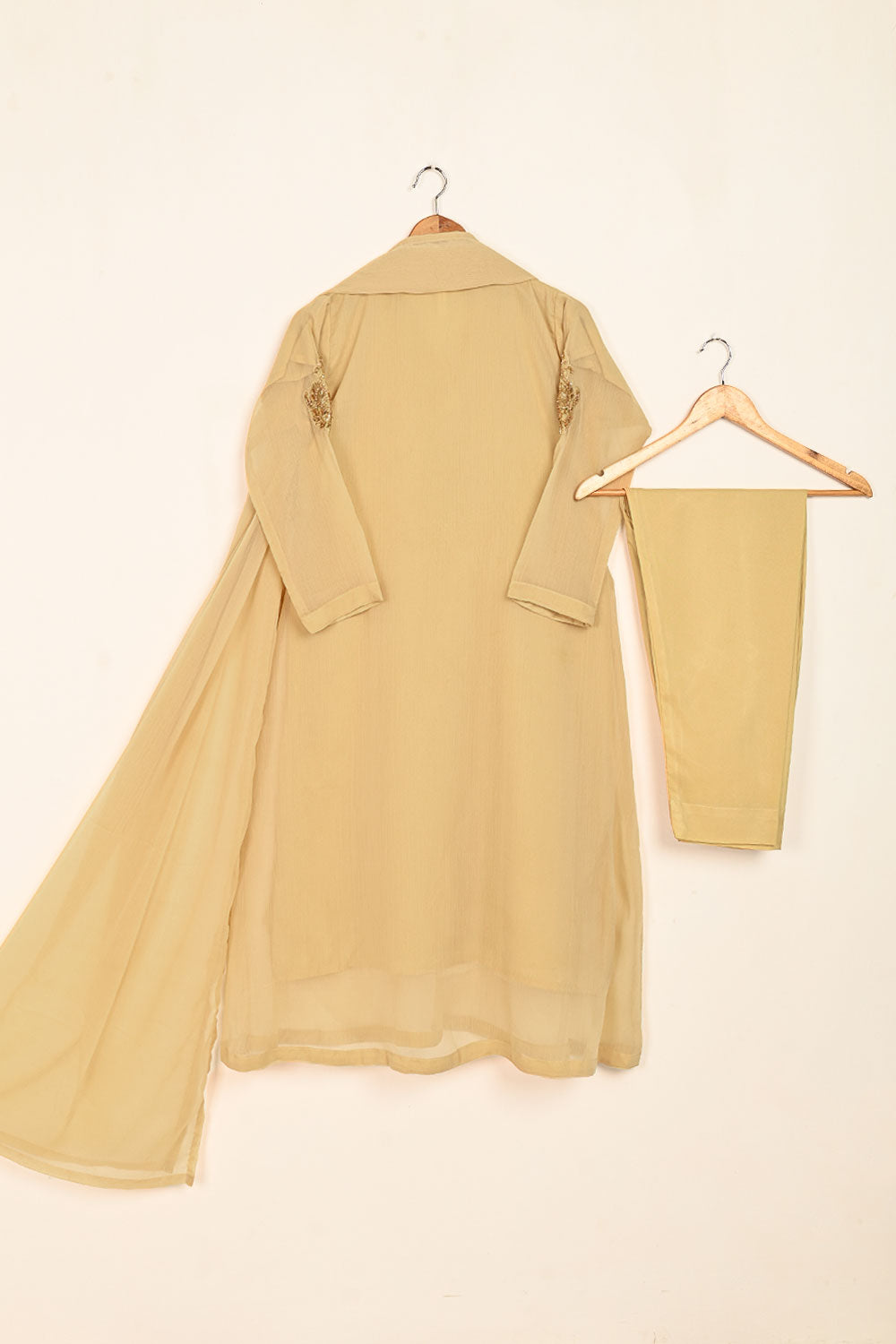 RTW-183-Skin - 3Pc Ready To Wear Chiffon Adda Work Frock