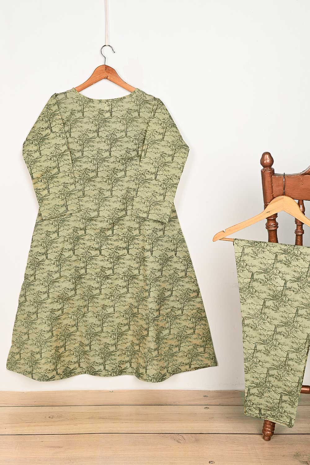 STP-151A-Khaki - 2PC PC COTTON DIGITAL PRINTED STITCHED