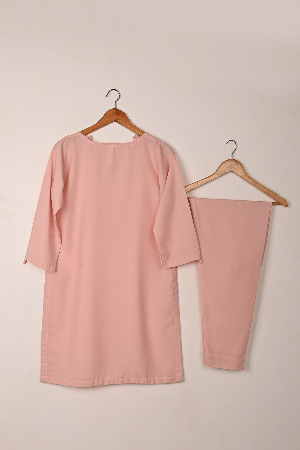 STP-234M-Pink - 2Pc Ready to Wear Malai Solid Dress