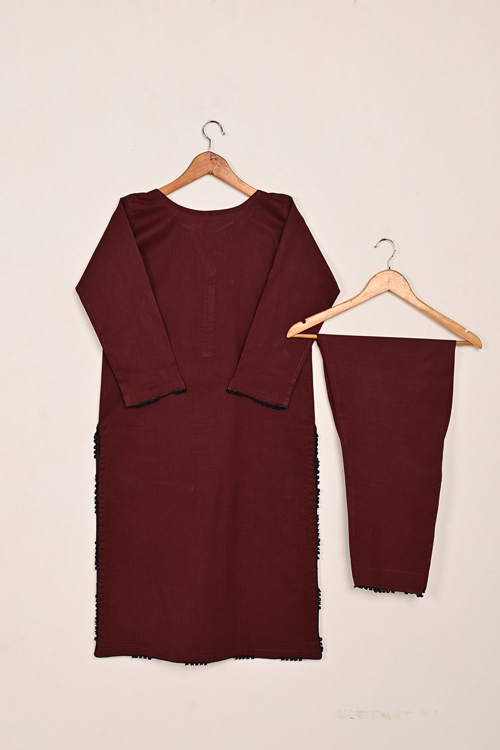 STP-191A-Maroon - 2 Pc Ready to Wear Solid Cambric