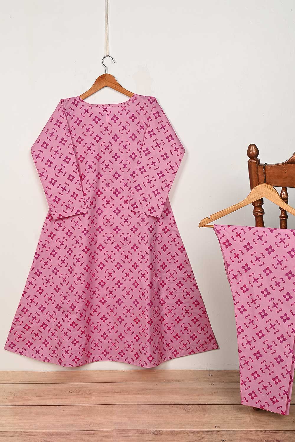 STP-158A-Pink - 2PC PC COTTON DIGITAL PRINTED STITCHED