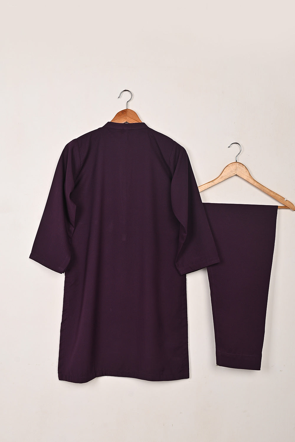 STP-221A-Purple - 2Pc Ready to Wear Malai Solid Dress
