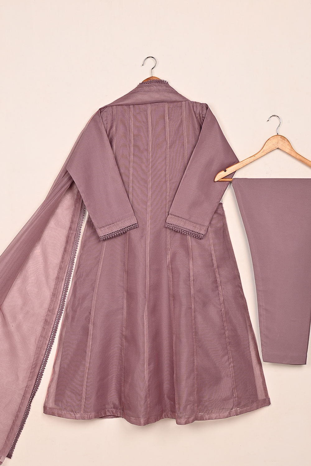 RTW-230-Tea Rose - 3Pc Ready to Wear Javeria Net Frock