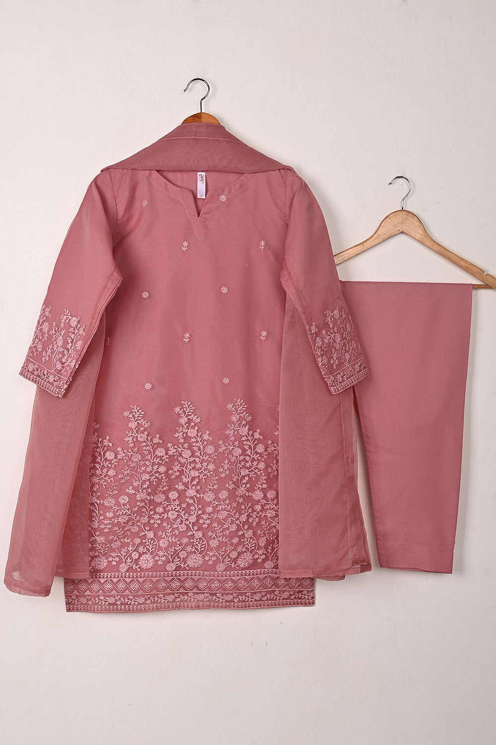 Tea Pink 3Pc Ready to Wear Embroidered Organza Dress | Perfect for Parties REHLIN Tea Pink 3Pc Ready to Wear Embroidered Organza Dress | Perfect for Parties REHLIN