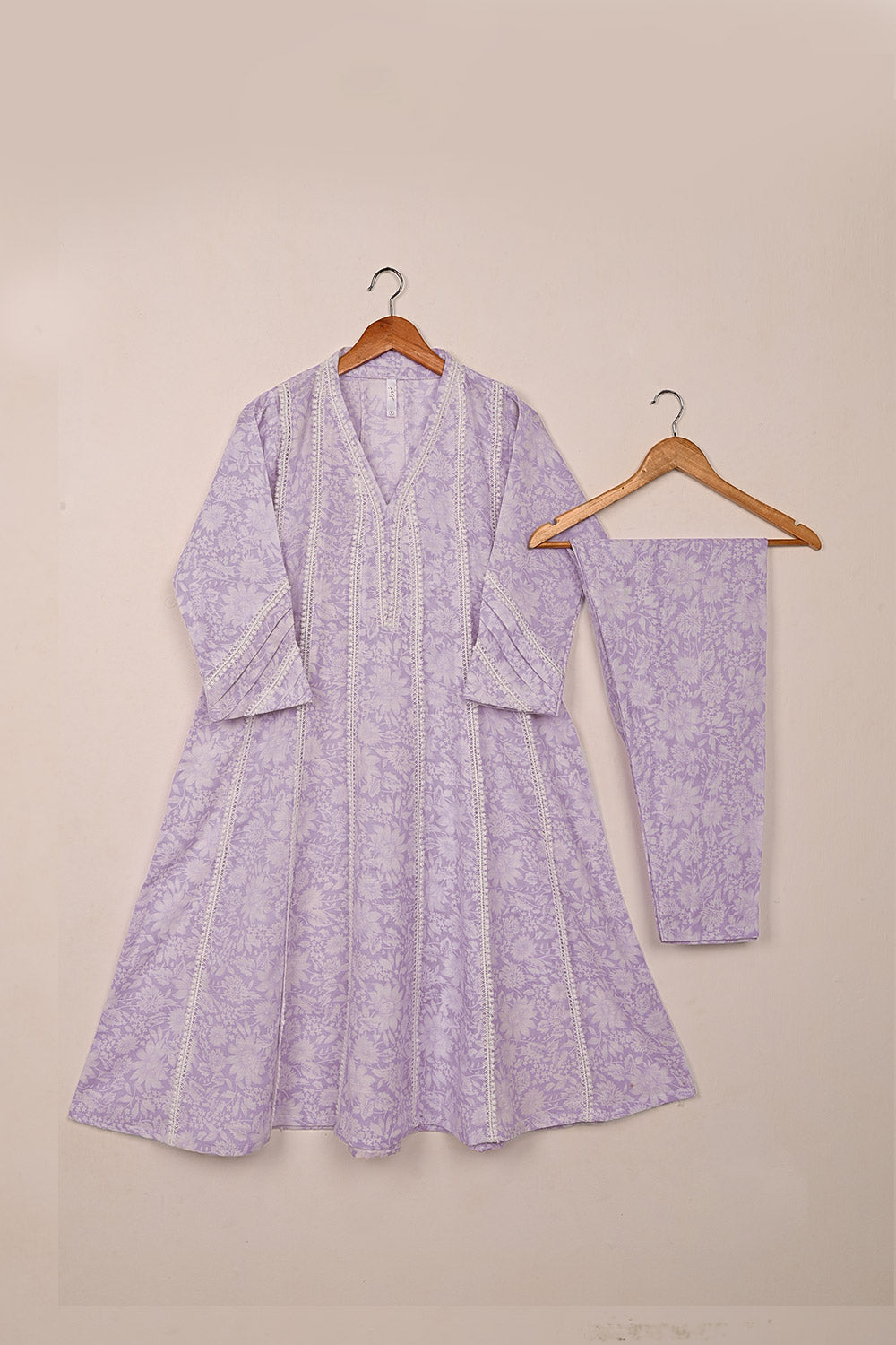 STP-198A-Purple- 2Pc Ready to Wear Khaddar Printed Frock. – REHLIN