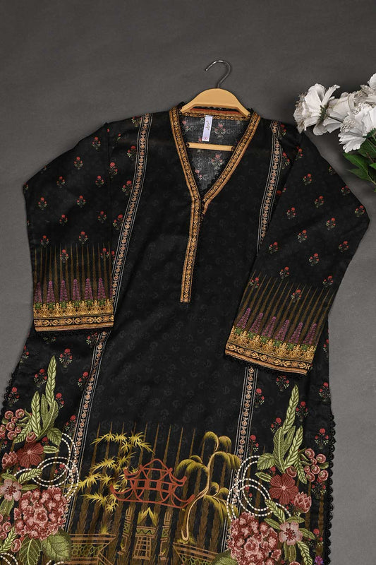 LT-001 - Three Piece Ready To Wear Digital Printed Lawn Dress With Digital Printed Swiss Voile Lawn Dupatta