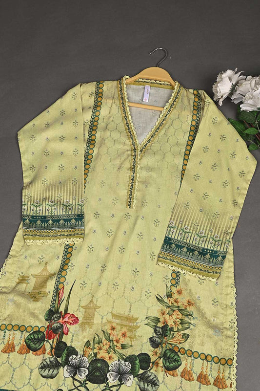 LT-005 - Three Piece Ready To Wear Digital Printed Lawn Dress With Digital Printed Swiss Voile Lawn Dupatta