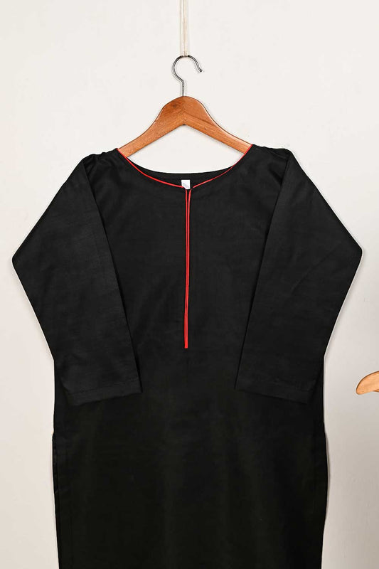 STP-163A-Black - 2Pc Soft Pc Cotton Dress With Soft Pc Cotton Trouser