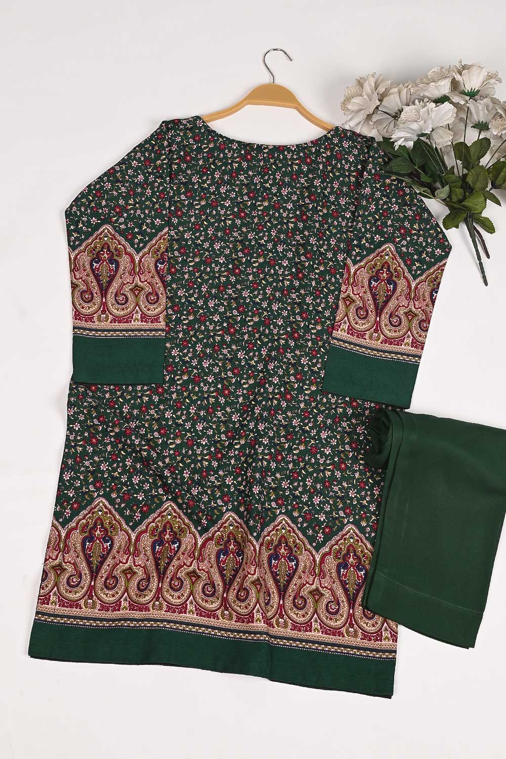 STP-171A-Green - 2PC GEORGETTE CREPE STITCHED