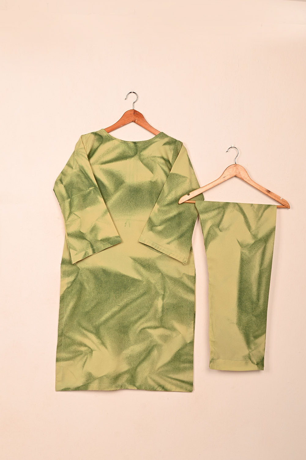 STP-206E-Pista - Women 2Pc Ready to Wear Spray Contoured Malai Fabric Co-Ord Set
