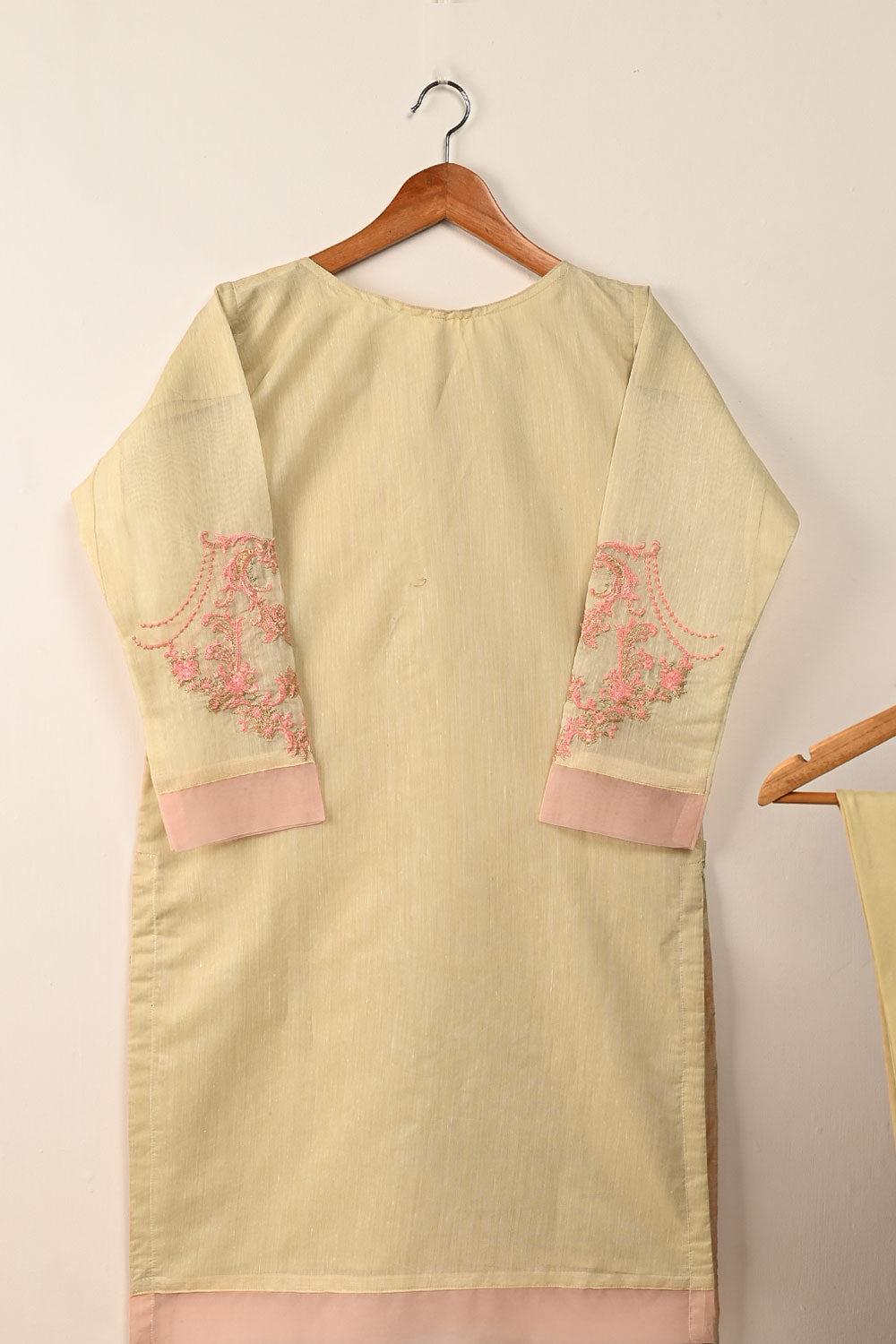 STP-178-Skin - 2Pc Paper Cotton Embroidered Dress