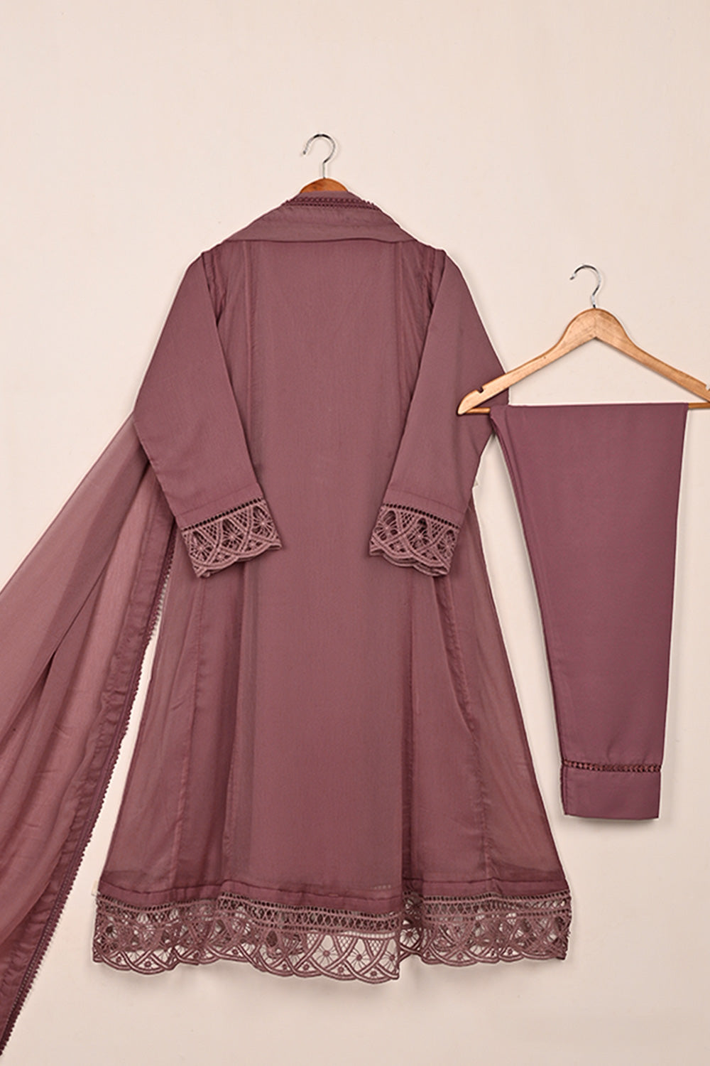 RTW-213-Tea Pink - 3Pc Ready To Wear Chiffon Frock