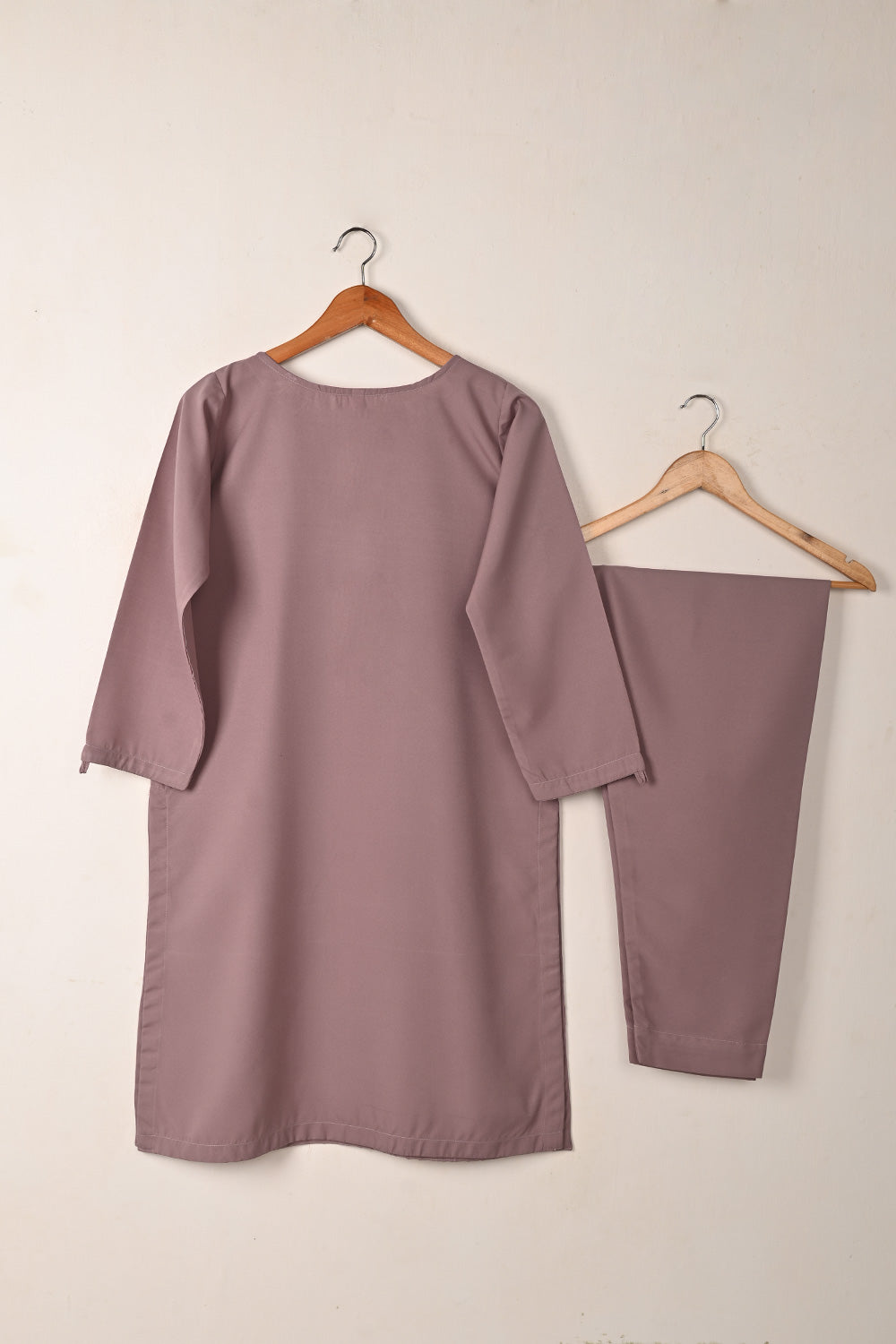 STP-276C-Violet Pink - 2Pc Ready to Wear Malai Solid Dress