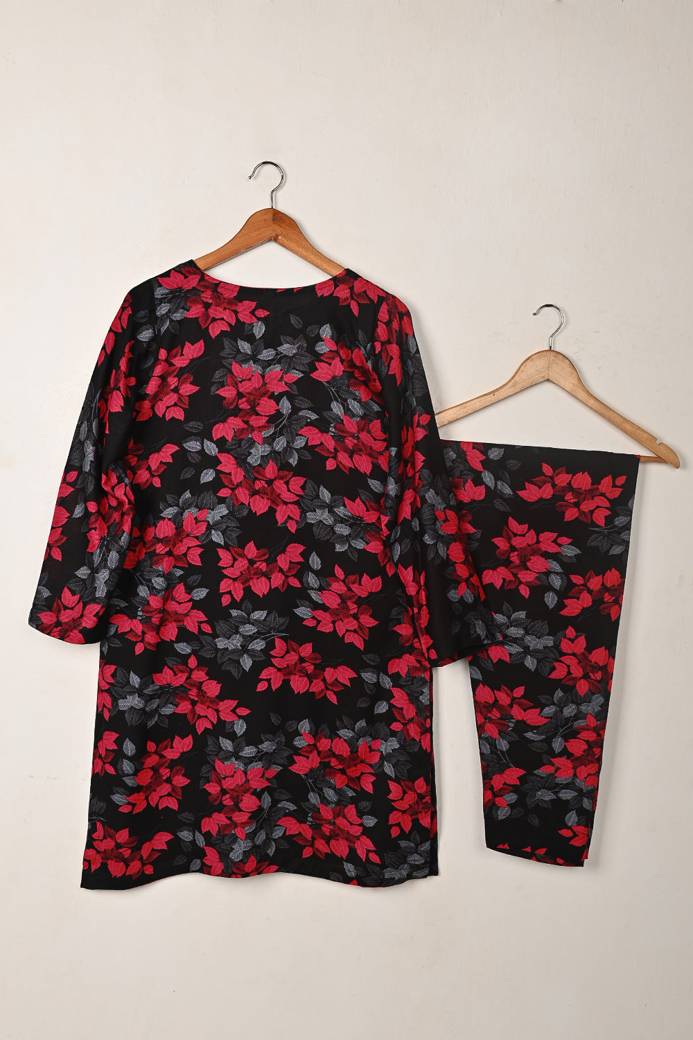 STP-281B-Black - 2Pc Ready to Wear Digital Printed Winter Linen Co-Ord Set