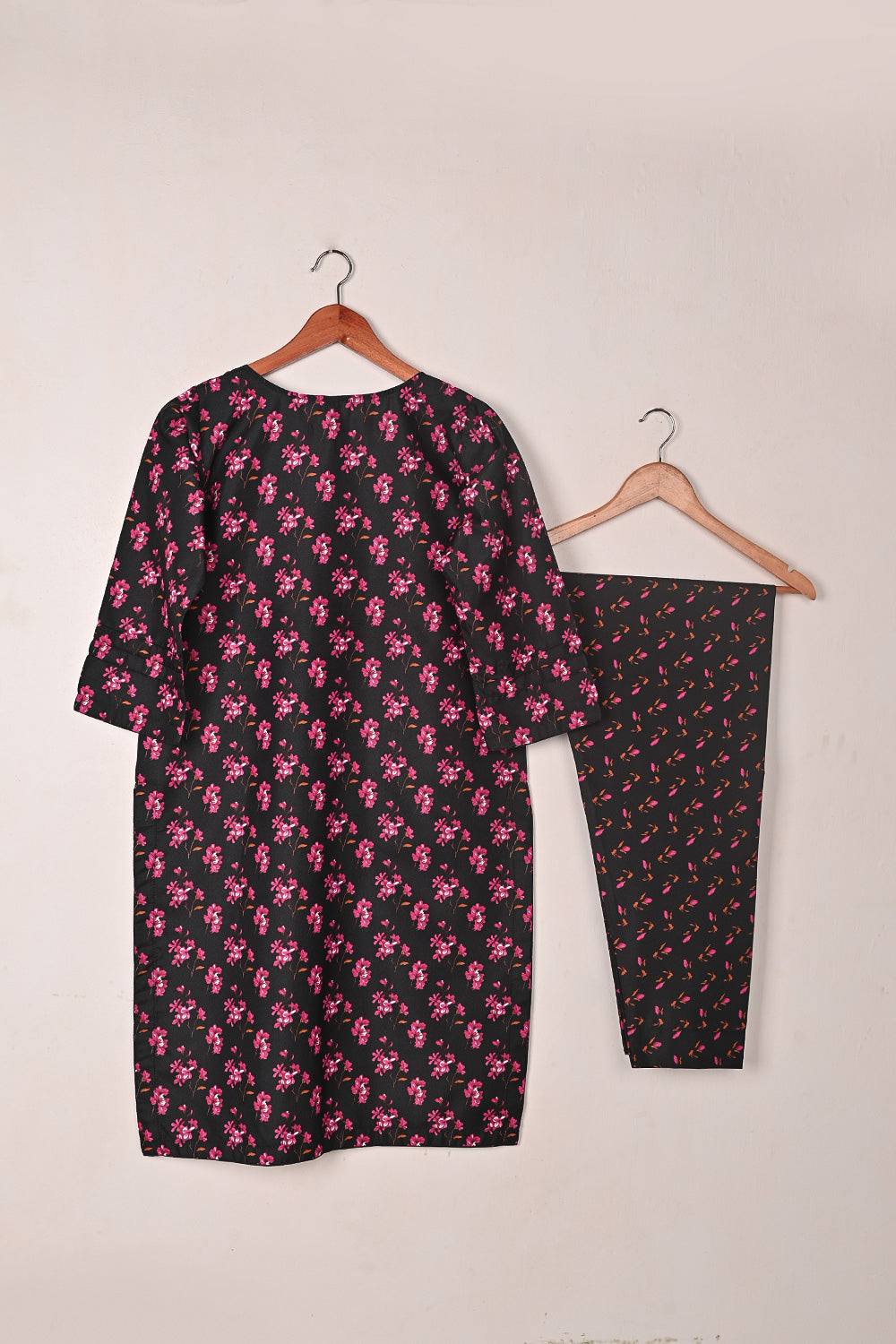 STP-242A-Black - 2Pc Ready to Wear Digital Pre-Winter Co-Ord Set