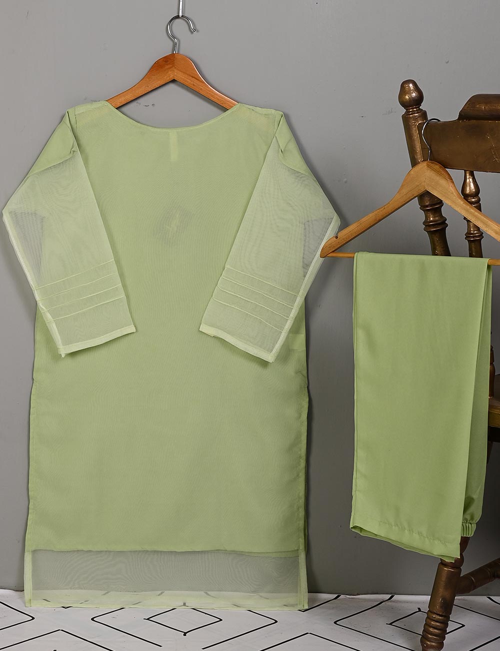 STP-011A-Pista - 2Pc Organza With Malai Trouser