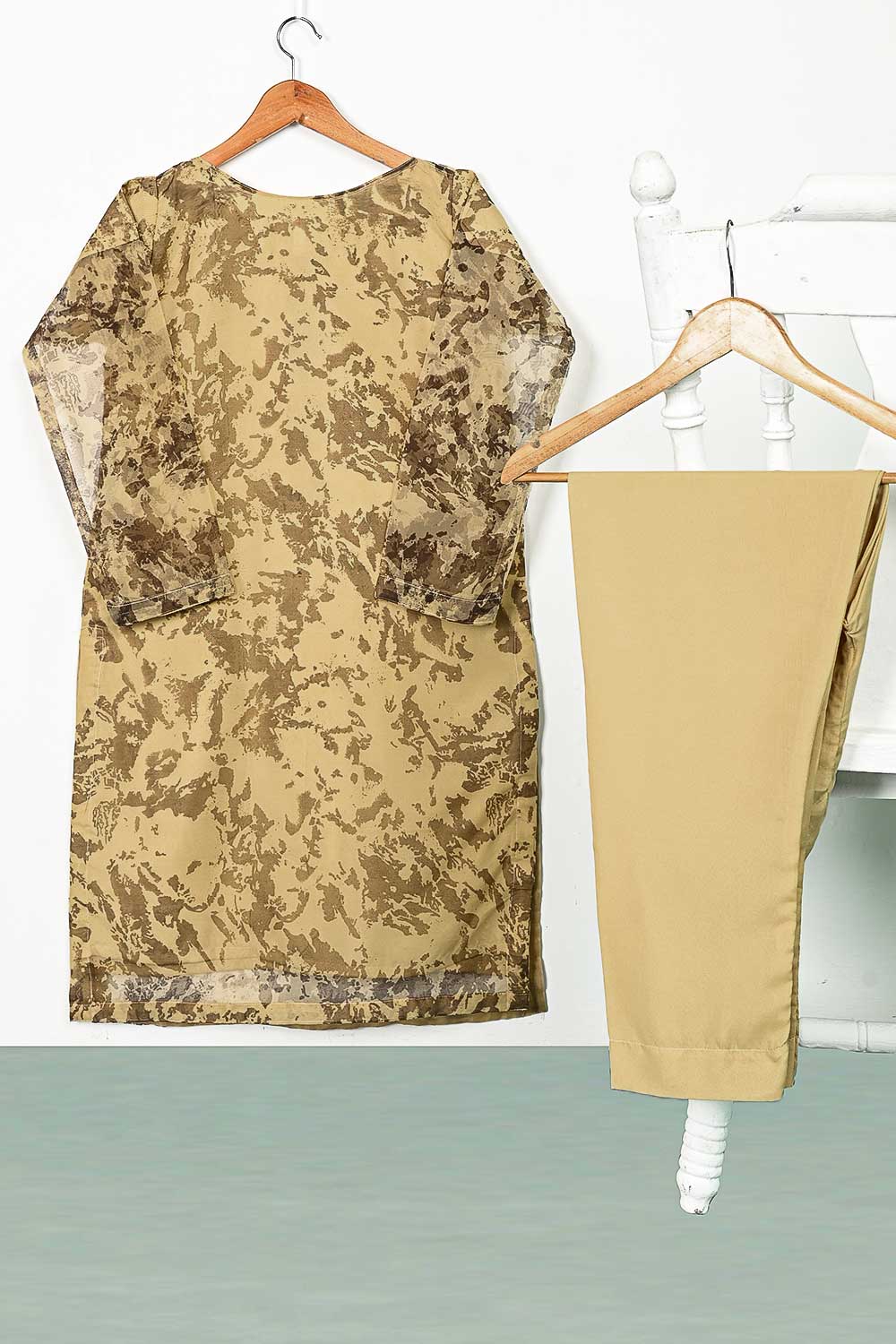 STP-104A-Skin - 2Pc Organza With Malai Trouser