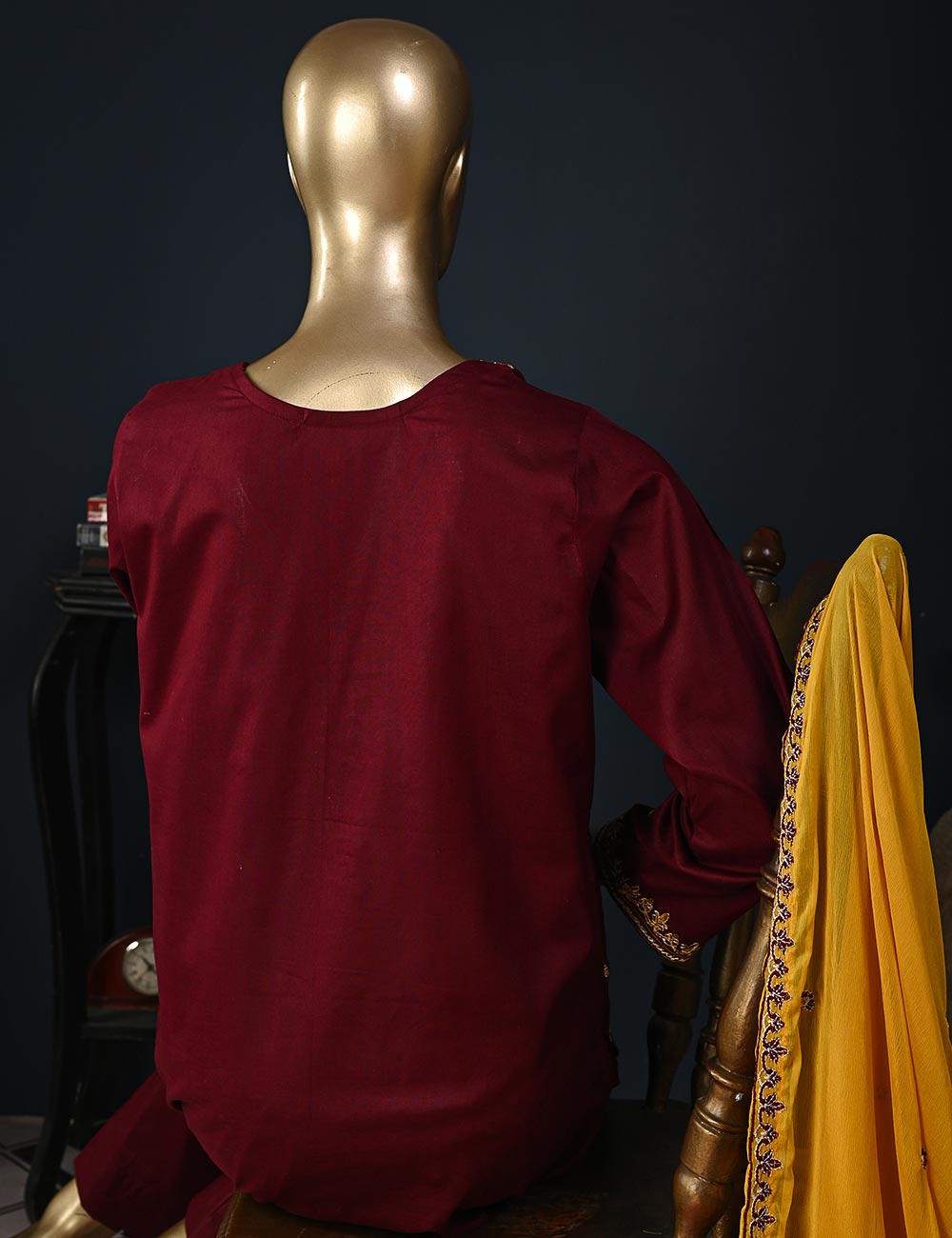 ECT-1B-Maroon - Samsonite | Un-stitched Cotton Embroidered Lawn