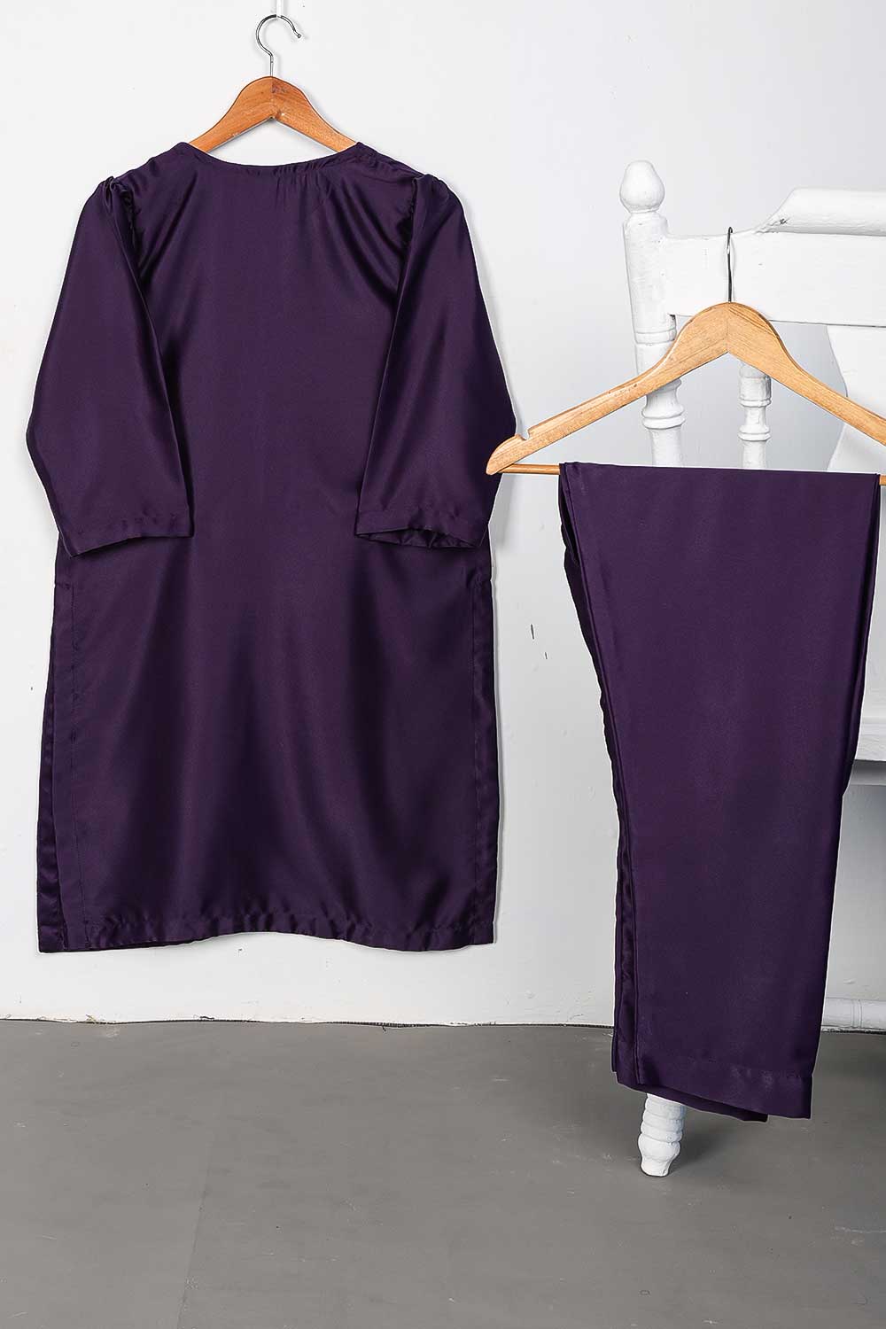 STP-088A-Purple - 2Pc Silk Shirt With Silk Trouser
