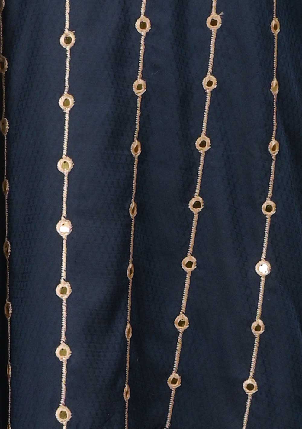SEC-2E-NavyBlue - 3Pc Stitched Cotton Embroidered Dress