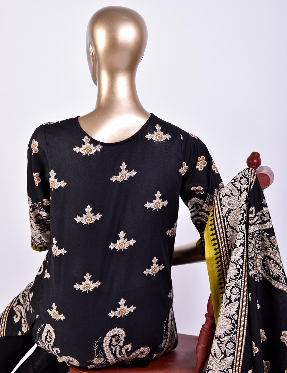 3 Pc Un-stitched Embroidered Lawn - Creative Chaos (ATL-1B-Black)