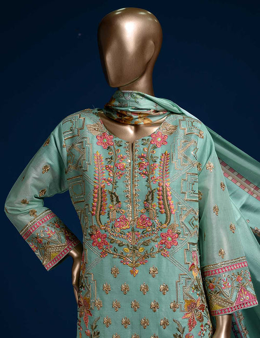 3 Pc Khaddi Lawn Unstitched Embroidered Dress (TP-11)