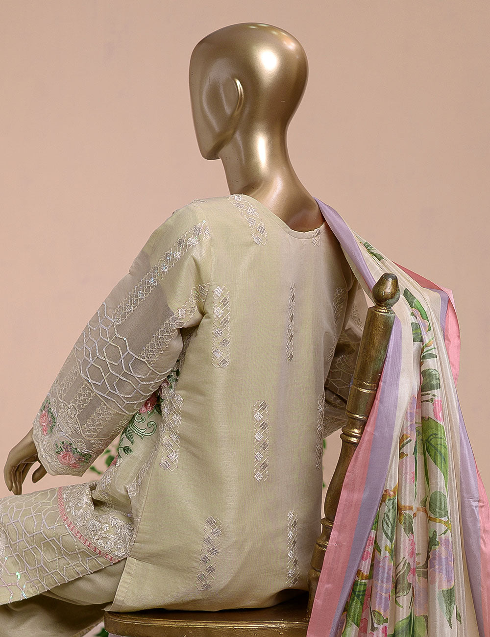 3 Pc Khaddi Lawn Unstitched Embroidered Dress (TP-15)