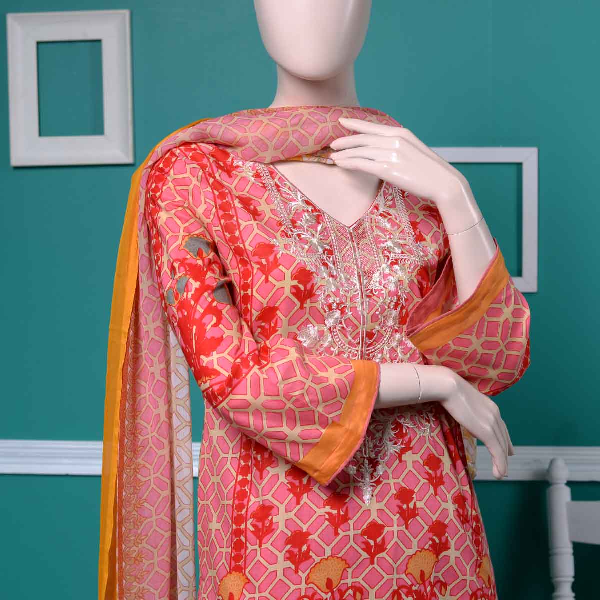 Un-stitched Embroidered Lawn (AY-2A) Iris