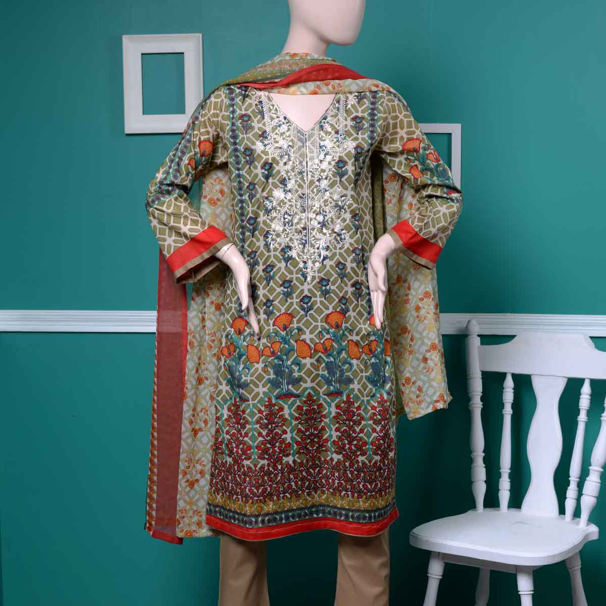 Un-stitched Embroidered Lawn (AY-2B) Iris