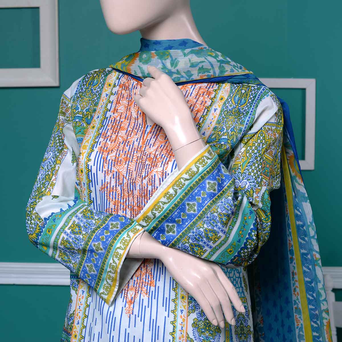 Un-stitched Embroidered Lawn (AY-3A) Drizzle