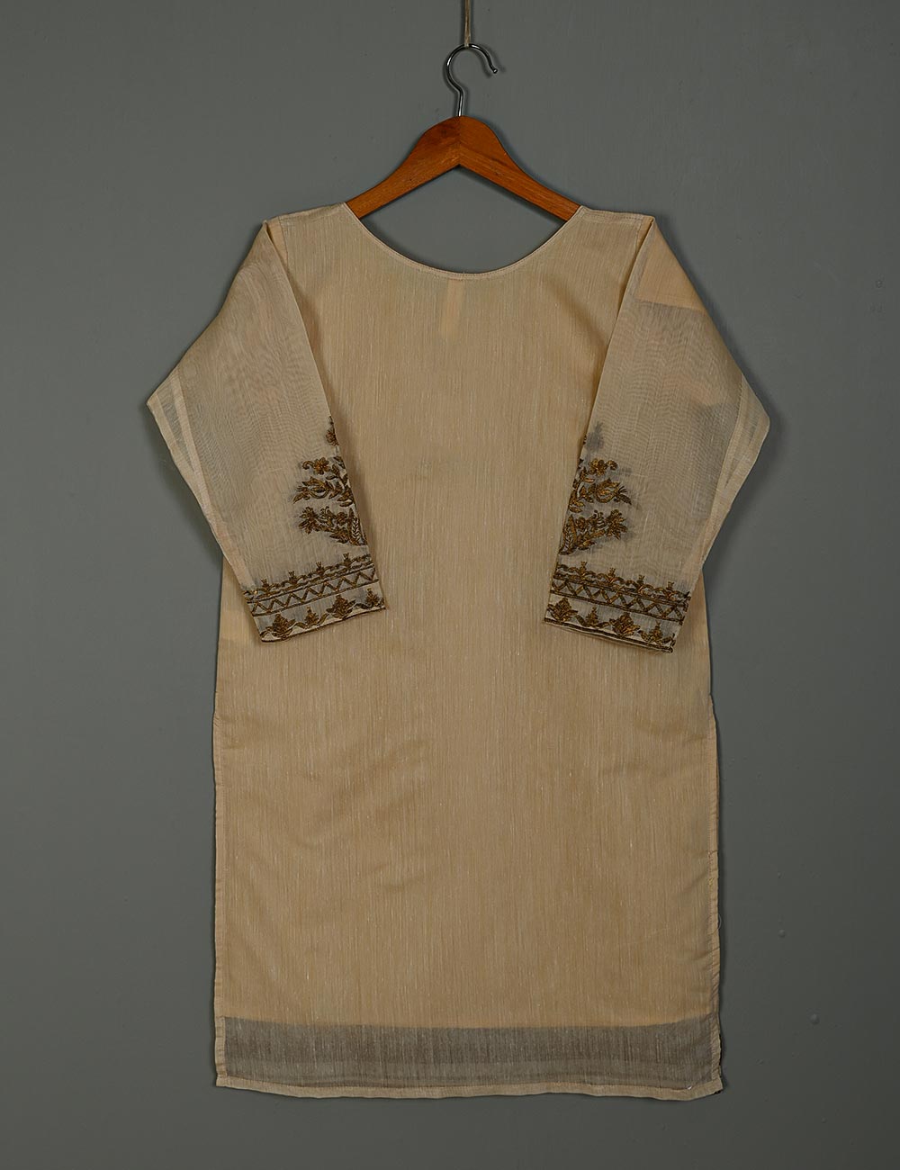 TS-171-Skin - Paper Cotton Embroidered Kurti