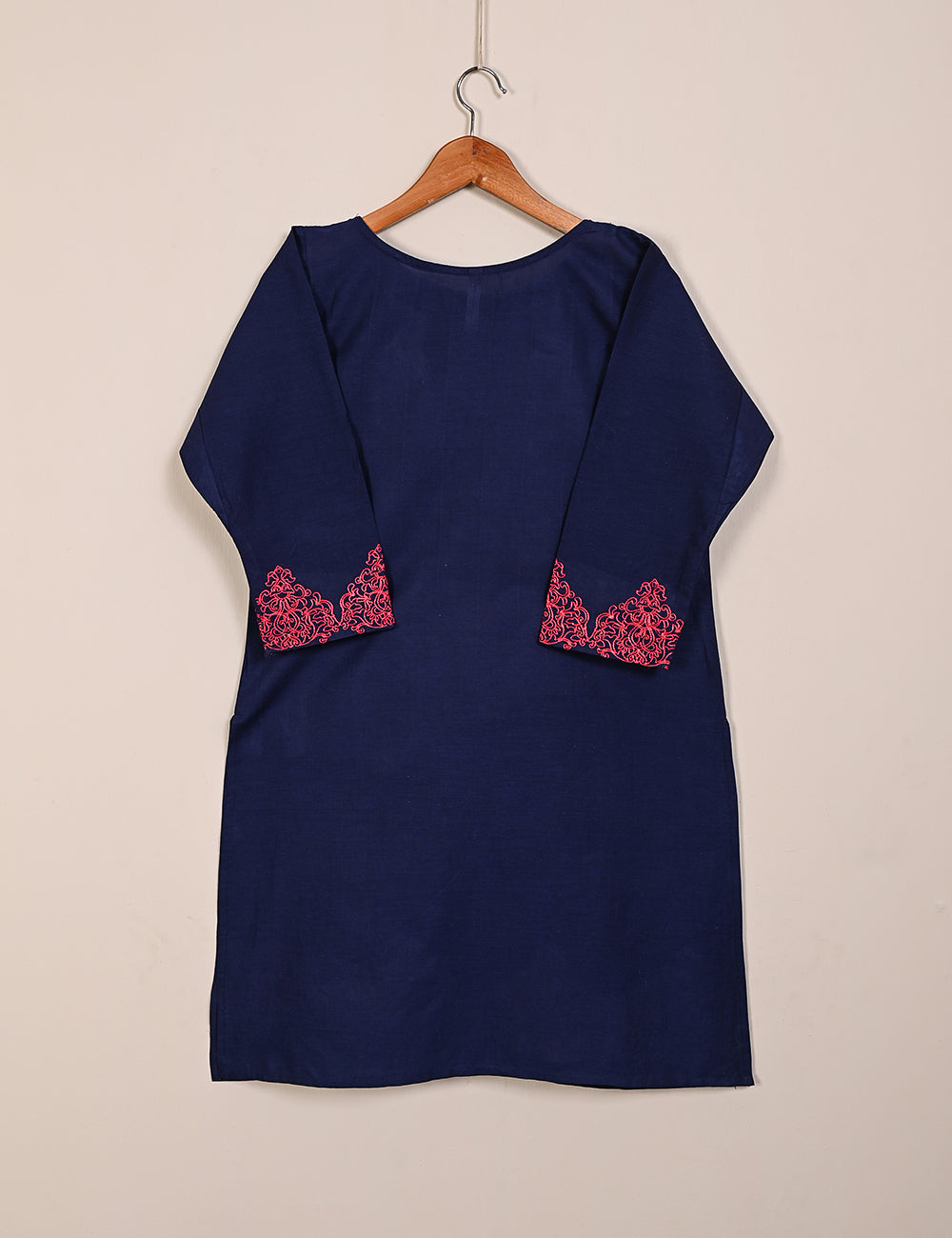 TS-130-NavyBlue - Cotton Embroidered Kurti