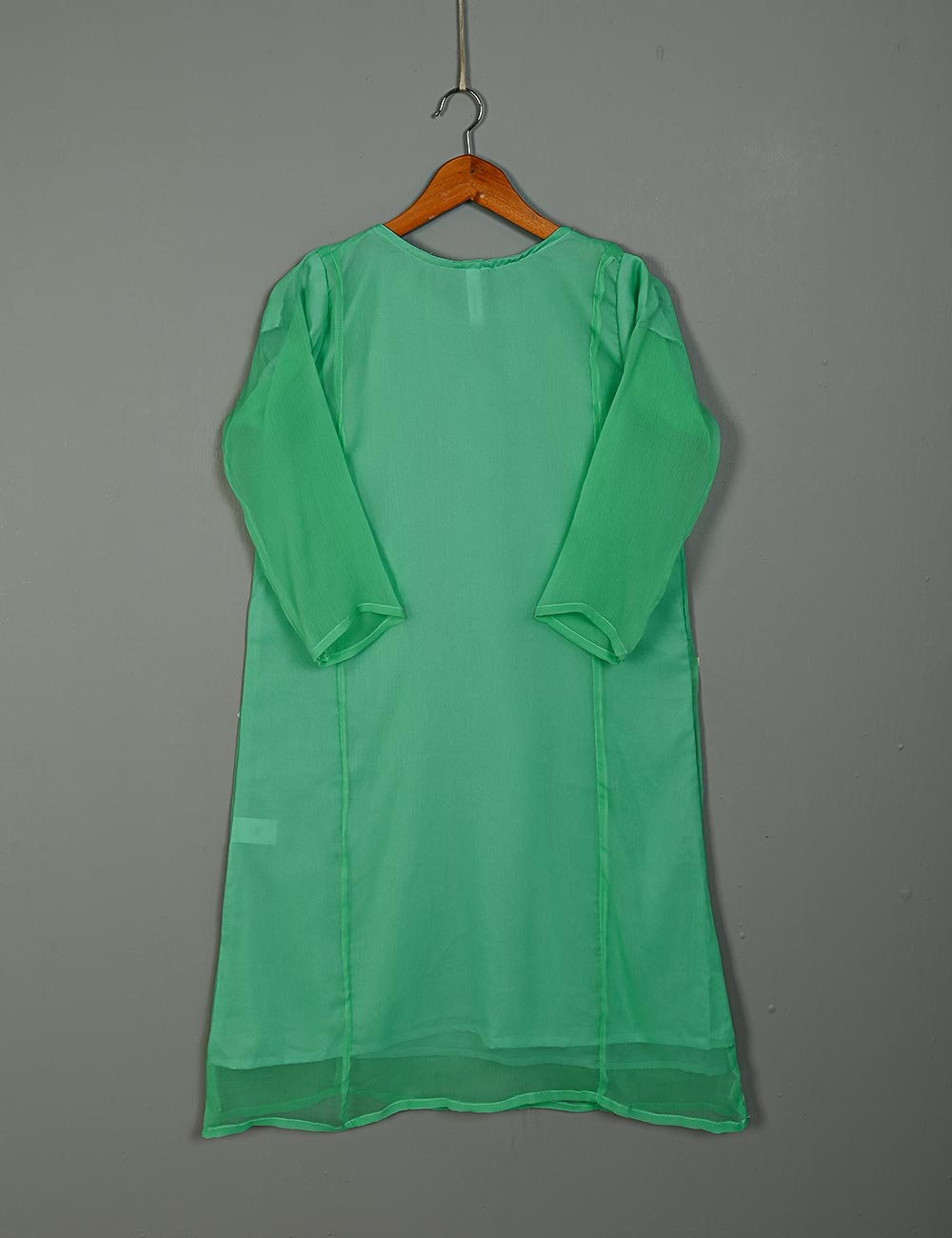 TS-183D-SeaGreen - Chiffon Stitched Kurti