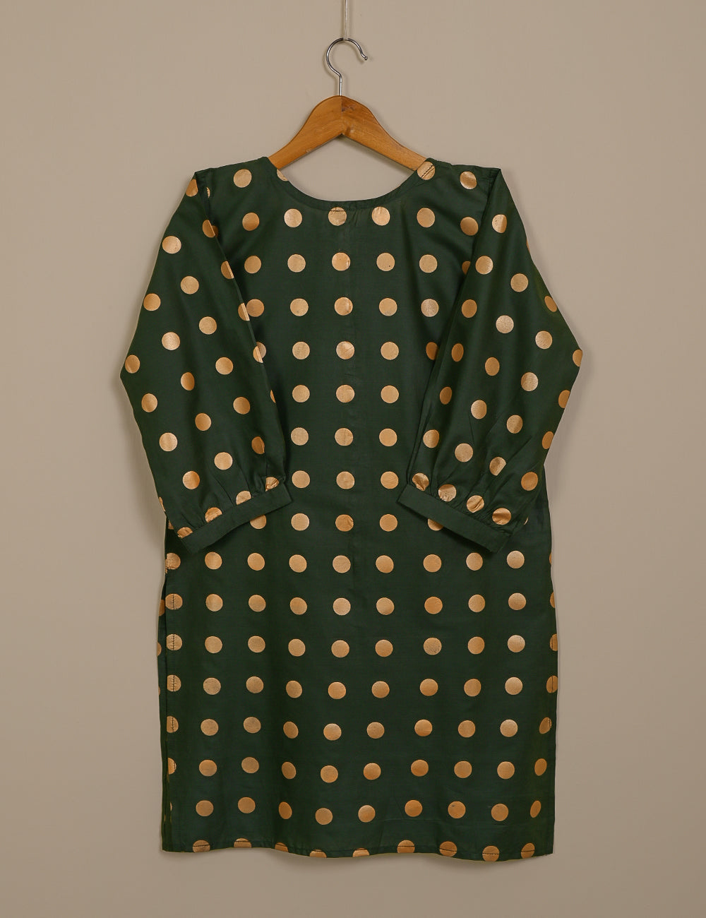 TS-124-Green - Cotton Printed Kurti