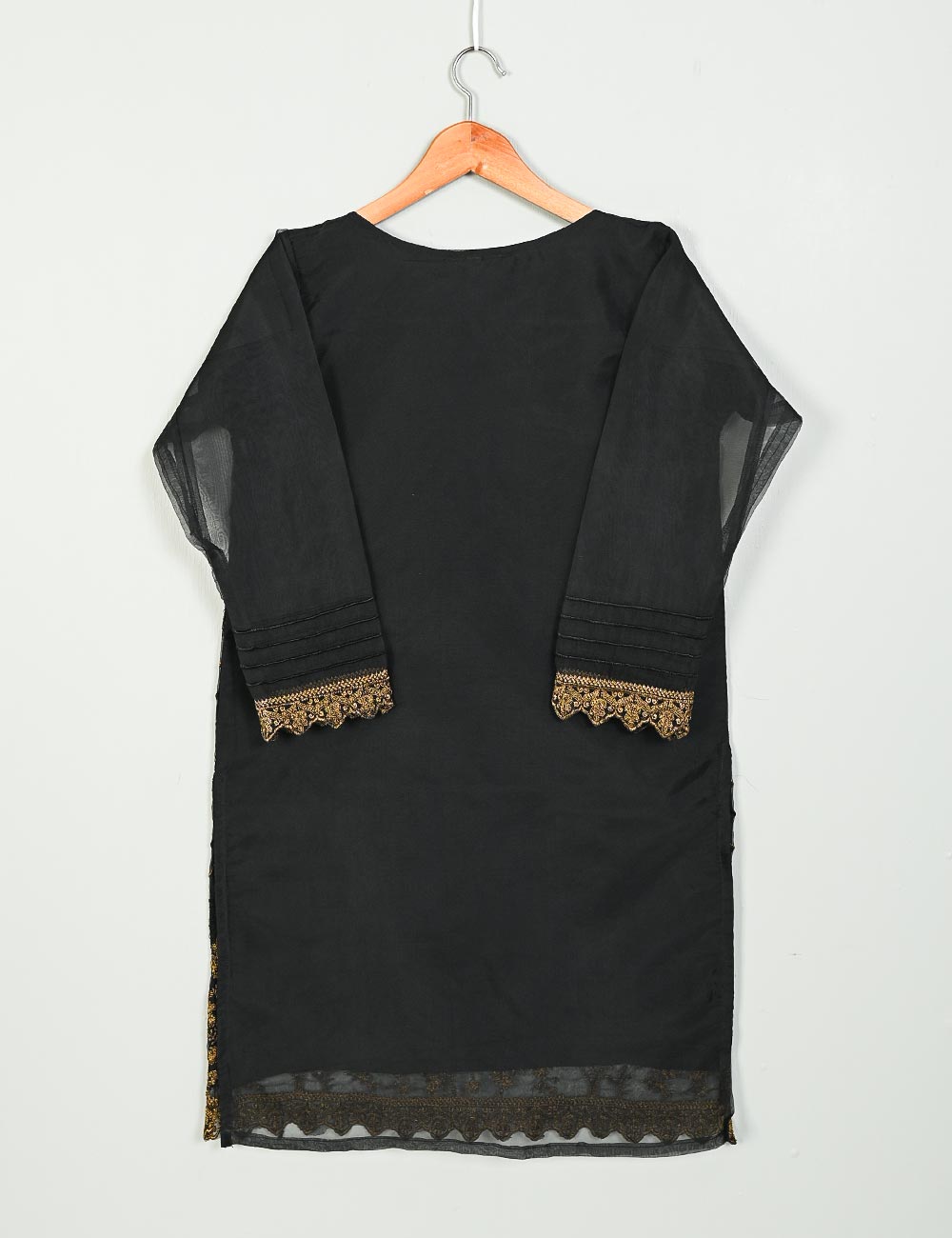 TS-039D-Black - Samolina - Organza Embroidered Kurti