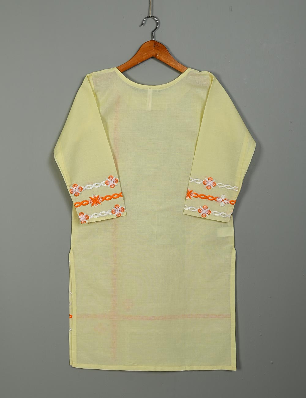 Cotton Embroidered Stitched Kurti - Semisonic (T20-030B-Yellow)