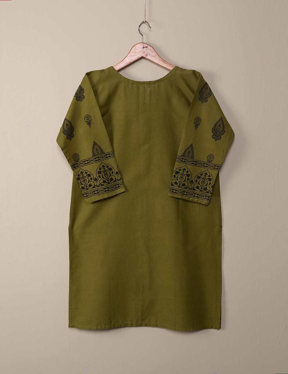 TS-077B-Mehndi - Cotton Printed Stitched Kurti