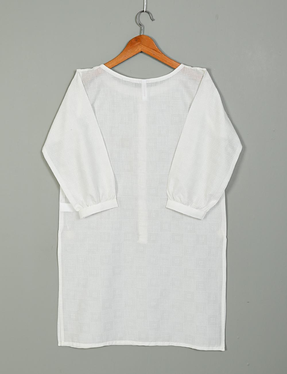 TS-192A-White - Cotton Stitched Kurti