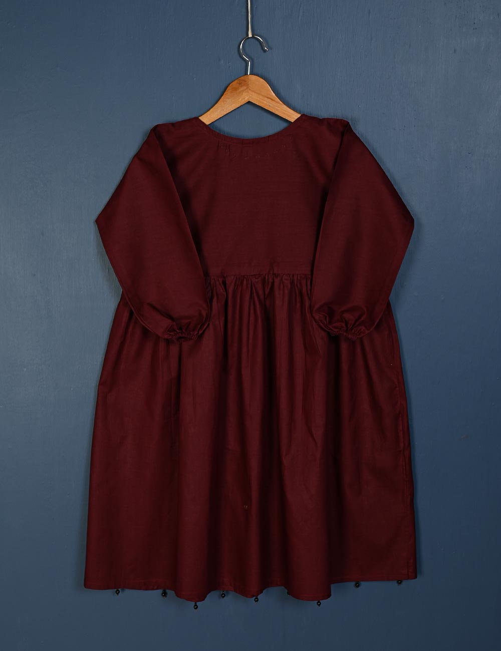 TS-125B-Maroon - Cotton Stitched Frock