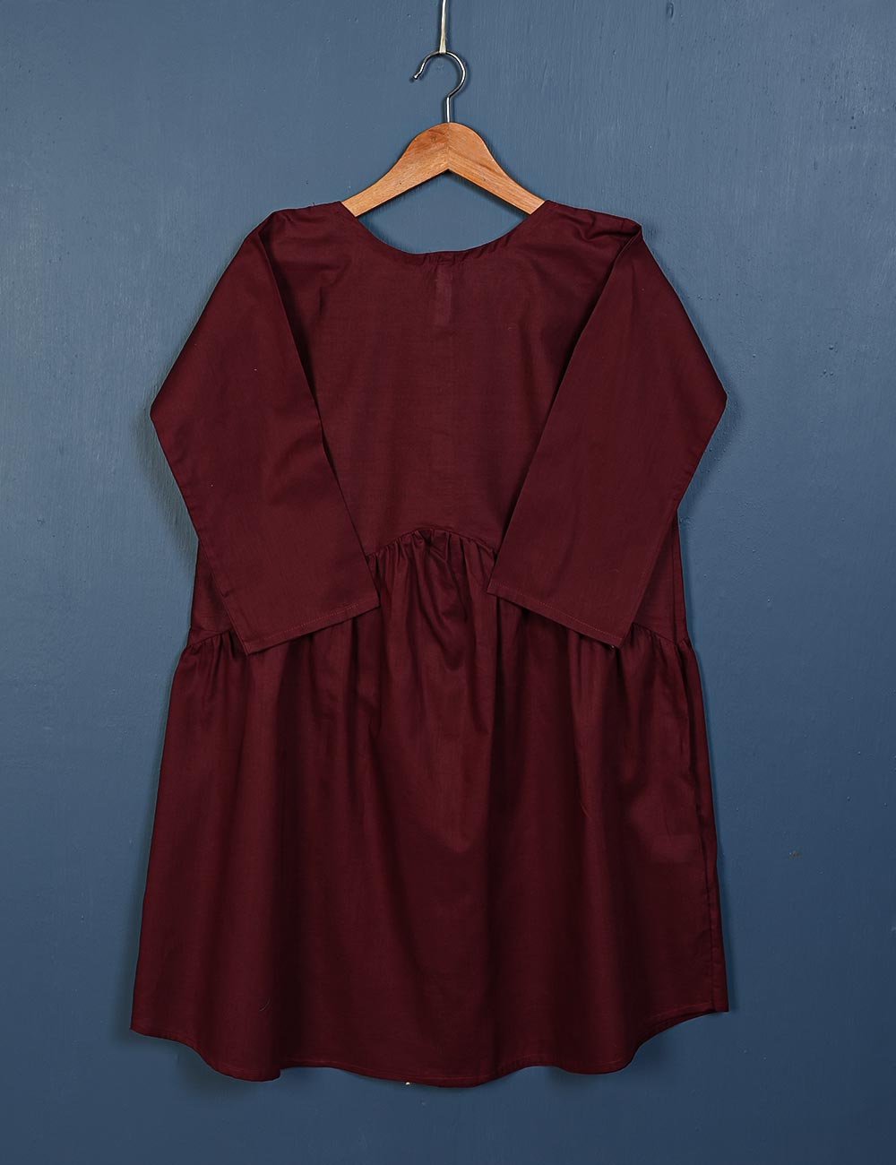 TS-145-Maroon - Cotton Stitched Frock