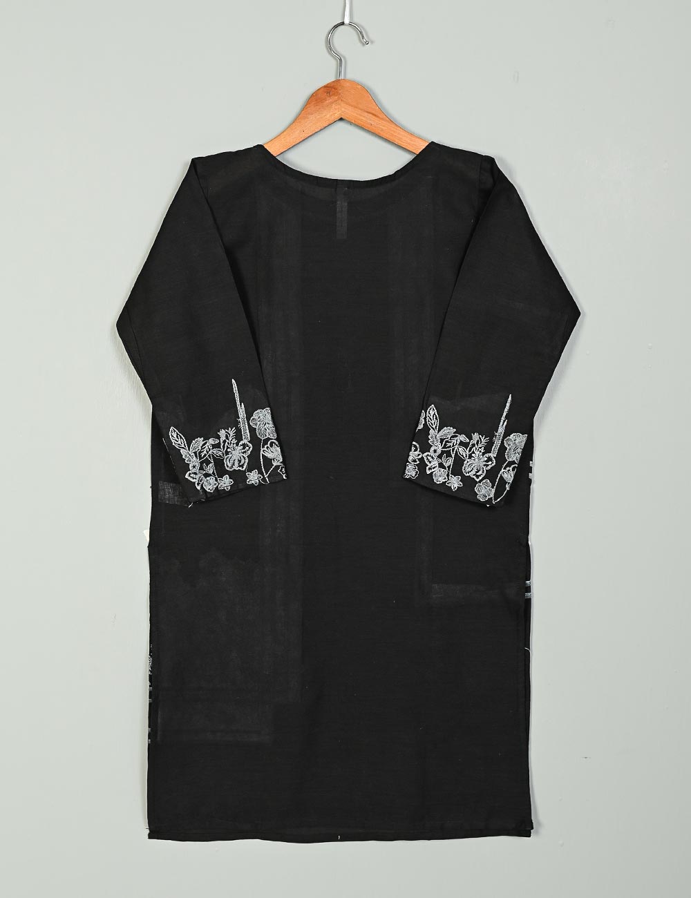 TS-036H-Black - Cotton Embroidered Kurti
