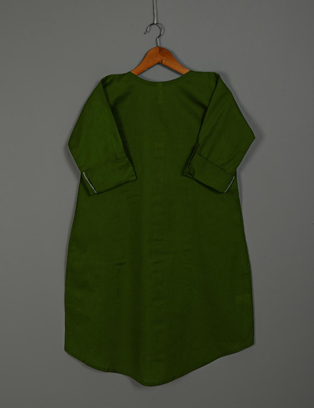 TS-158B-ParrotGreen - Cotton Stitched Frock