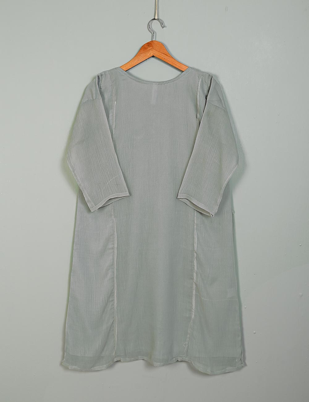 TS-183A-Grey - Chiffon Stitched Kurti