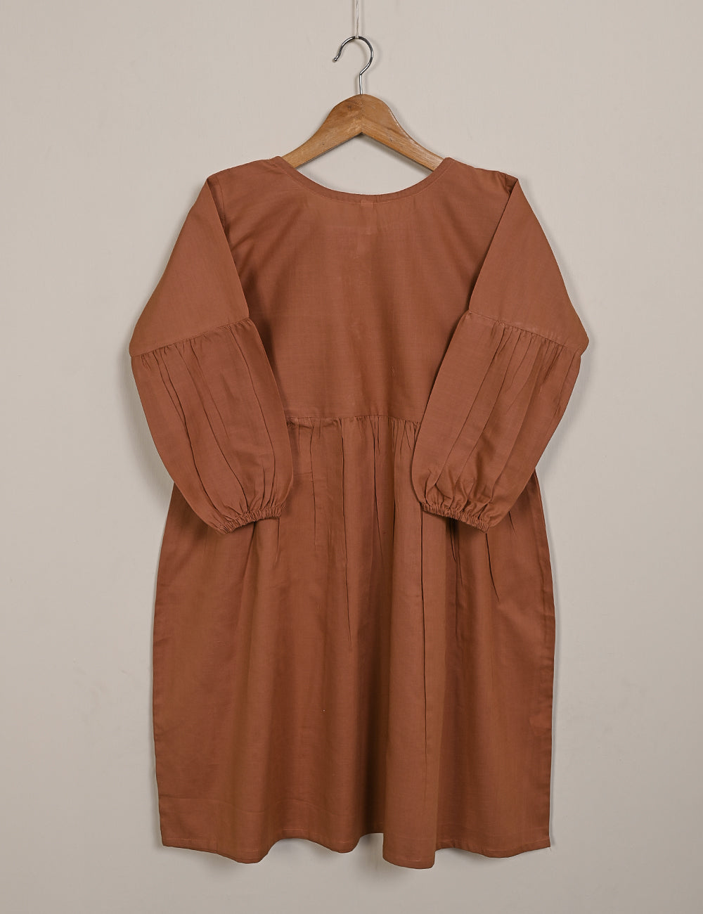 TS-123-Rust - Cotton Stitched Peplum