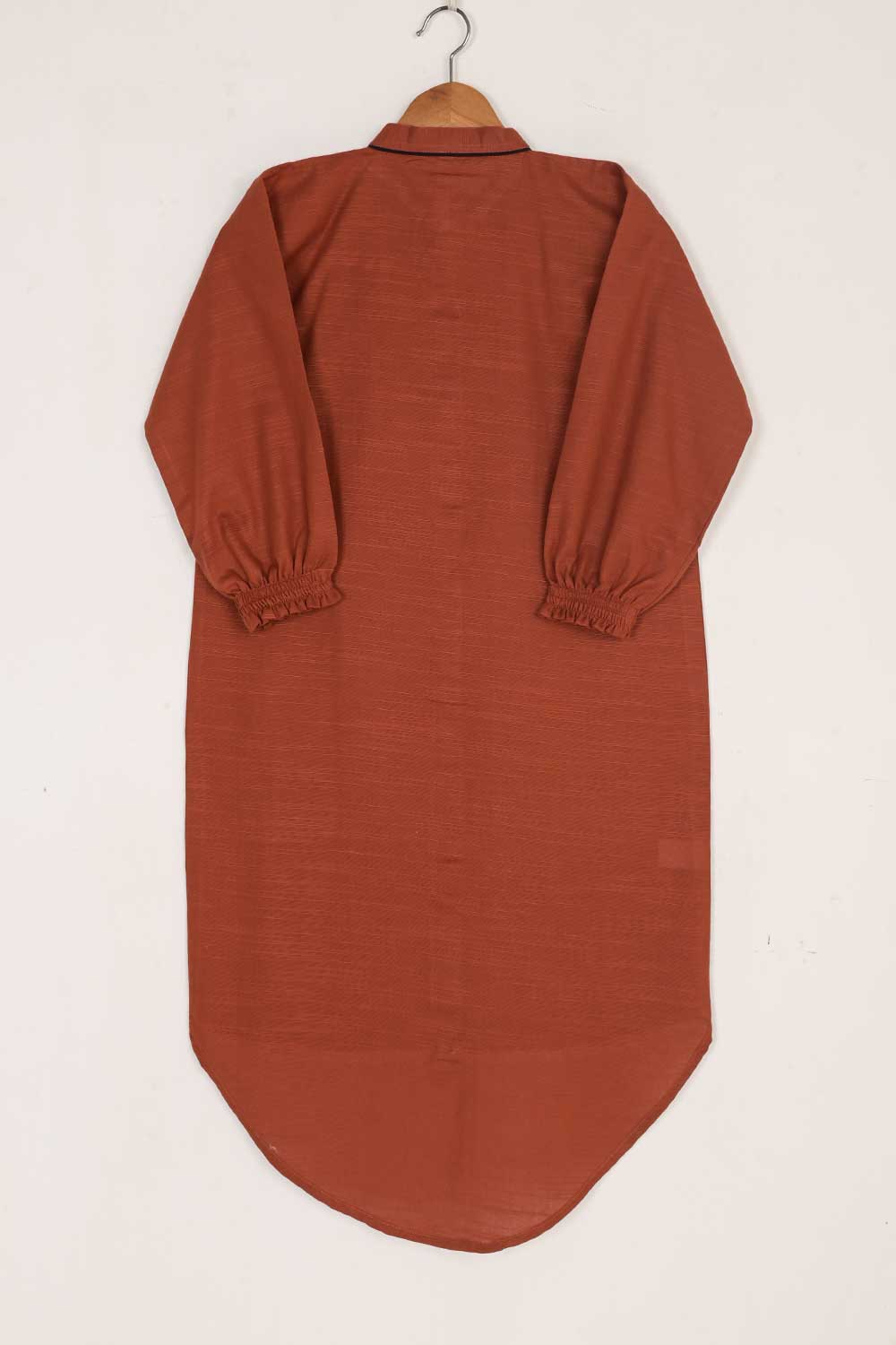 TKWK-02A-Rust - Khaddar Winter Stitched Kurti