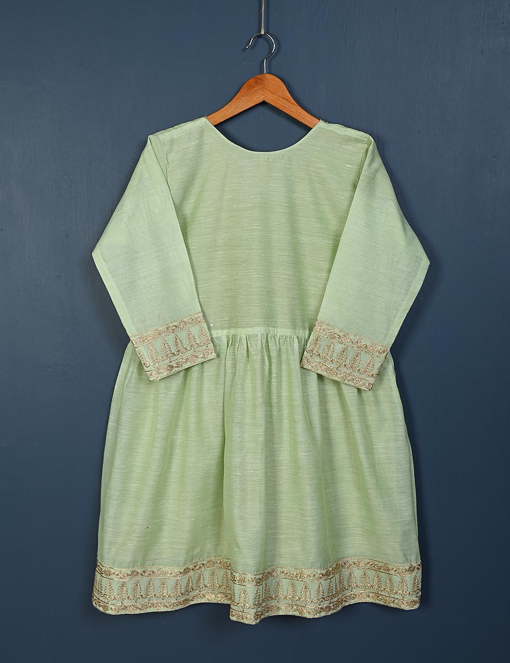 TS-137-Pista - Mughal Couture - Paper Cotton Frock