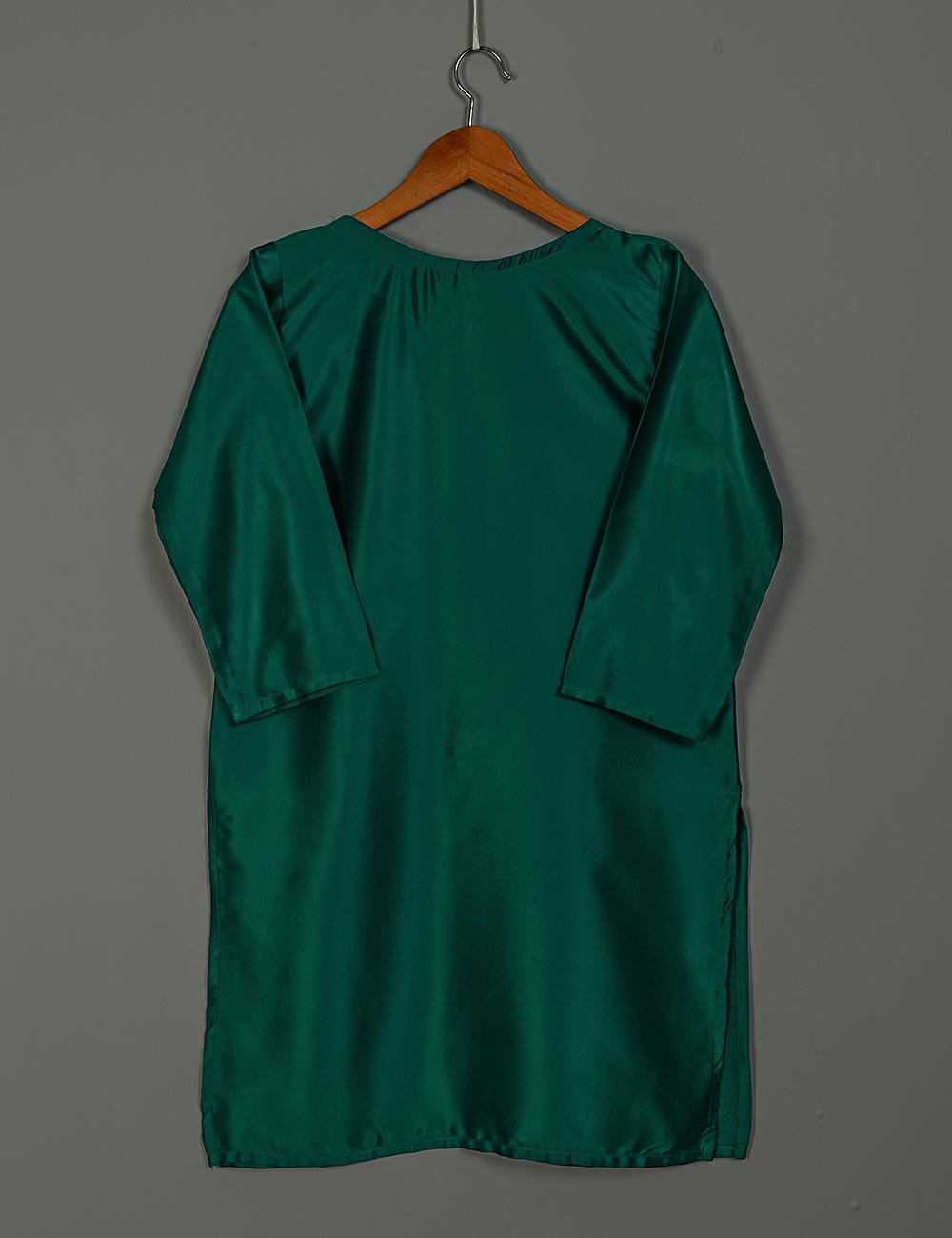 TS-162C-BottleGreen - Slik Stitched Kurti