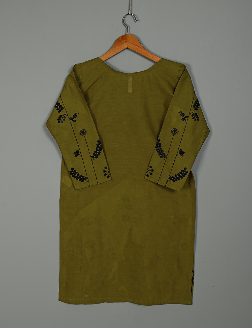 T20-058D-Moss - Seedhead - Cotton Embroidered Kurti