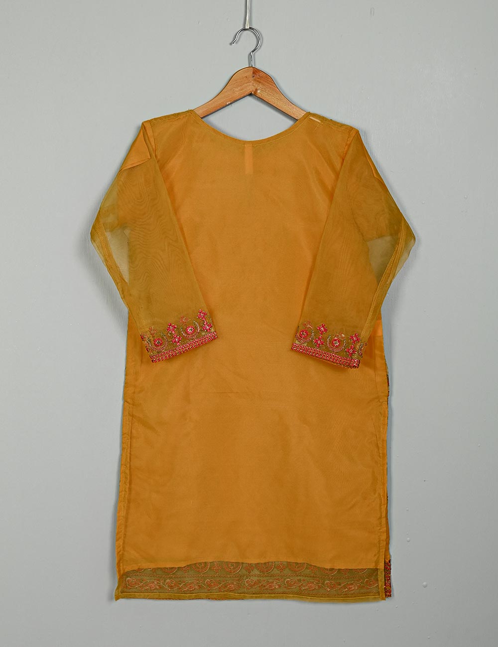TS-184A-Rust - Organza Embroidered Kurti